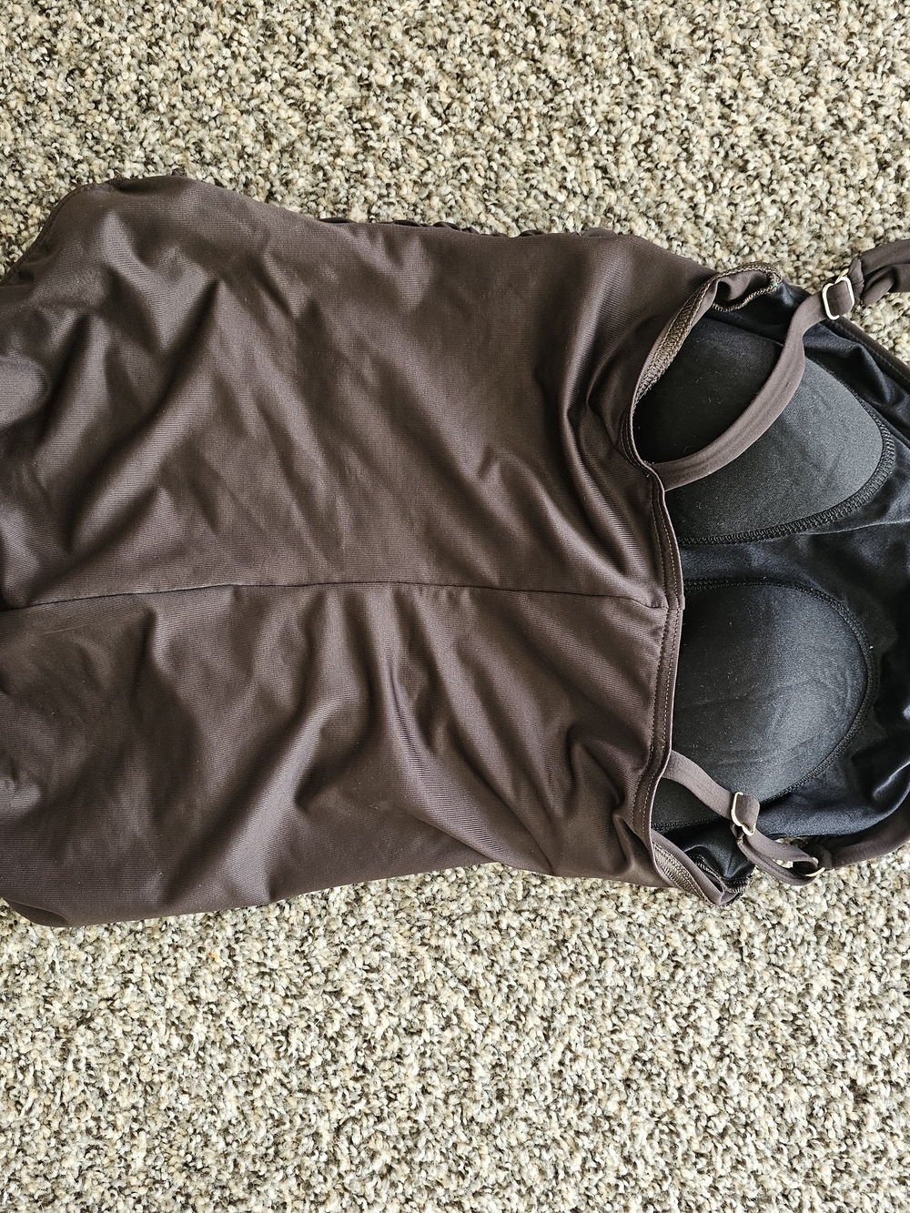 Miraclesuit Chocolate Brown One-Piece Swimsuit with Decorative Neck Detail - Picture 3 of 4